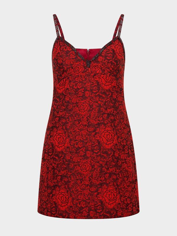 saloni Boa B Dress in Scarlet Rose