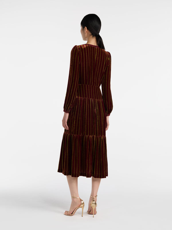 Saloni Camille Bows B Dress In Pothos Chartreus