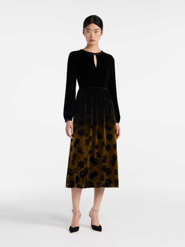 saloni Camille E Dress In Golden Rosebay