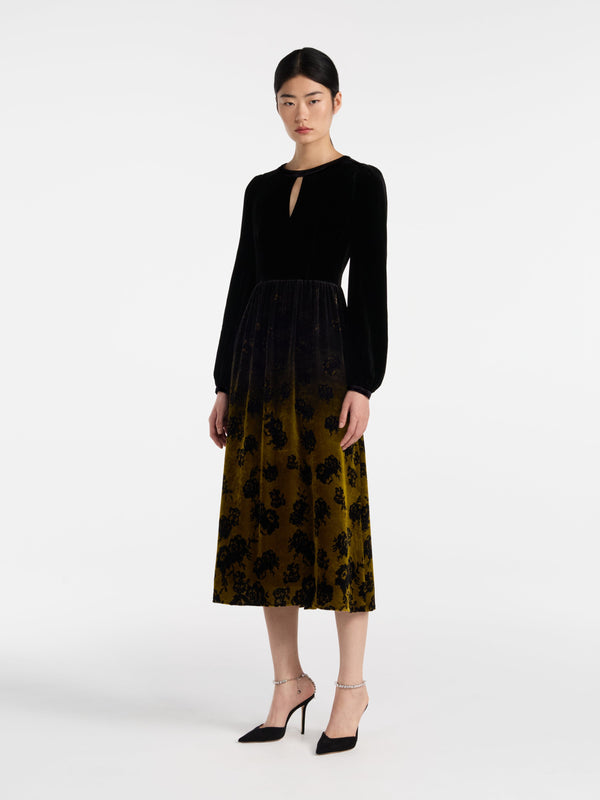 saloni Camille E Dress In Golden Rosebay