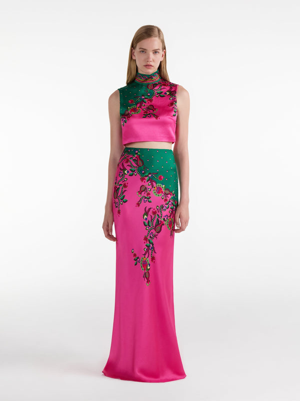 Saloni Carine Long Skirt In Budapest Meadow