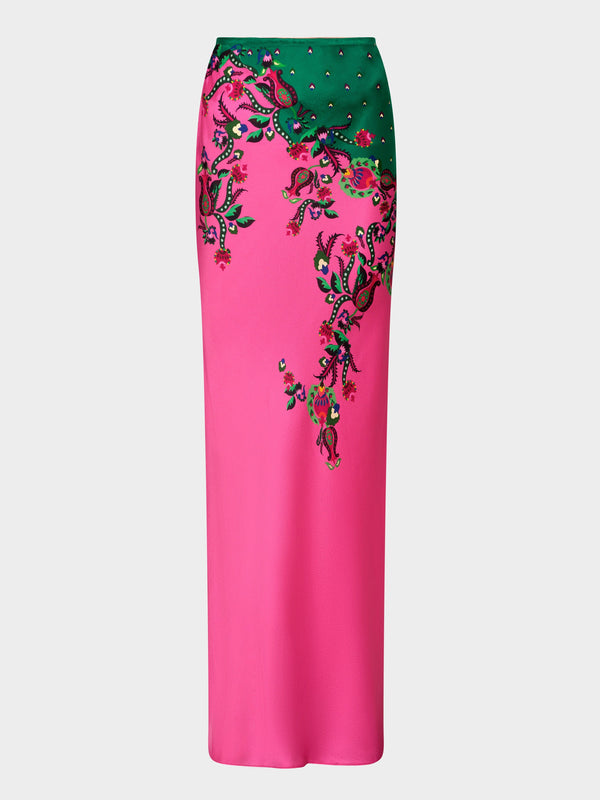 saloni Carine Long Skirt in Budapest Meadow