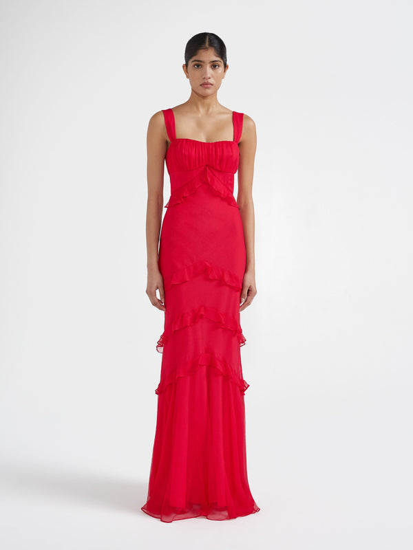Saloni Chandra Dress Bright Fuchsia