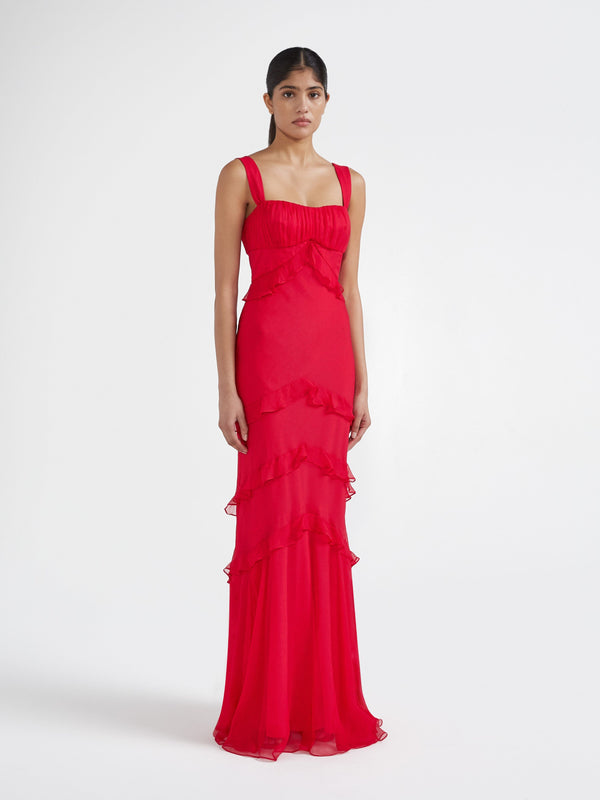 Saloni Chandra Dress Bright Fuchsia