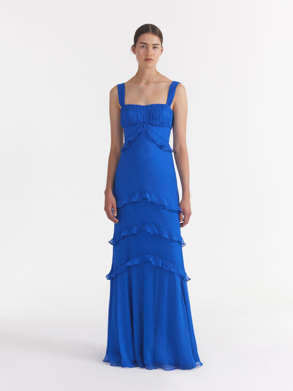 Saloni Chandra Dress In Lapis Blue