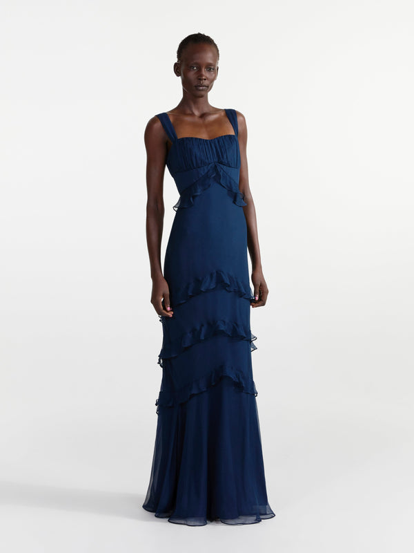 Saloni Chandra Dress In Navy