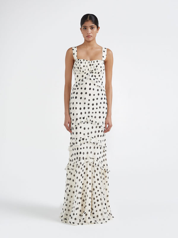 Saloni Chandra Dress In Tusk Dot