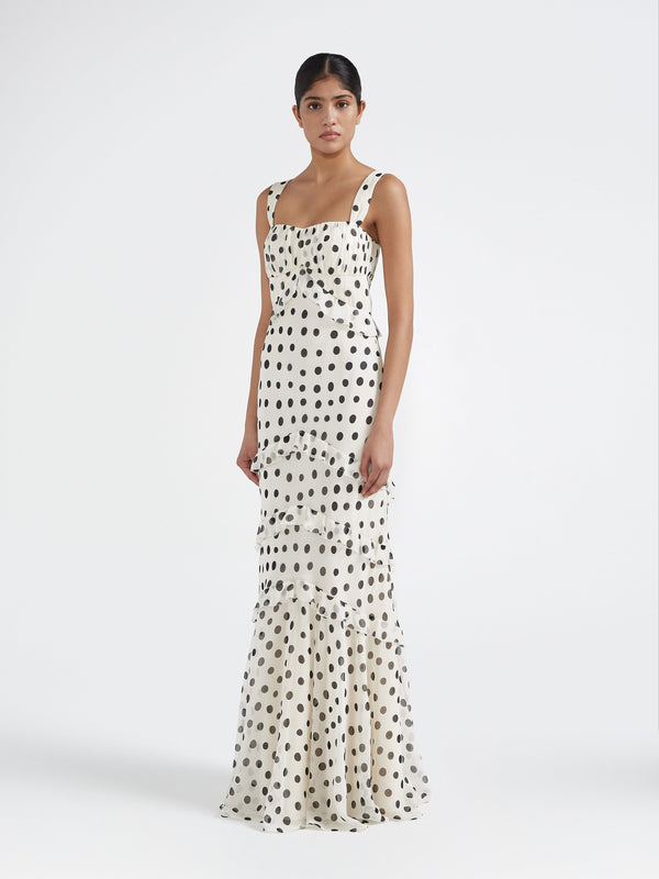 Saloni Chandra Dress In Tusk Dot