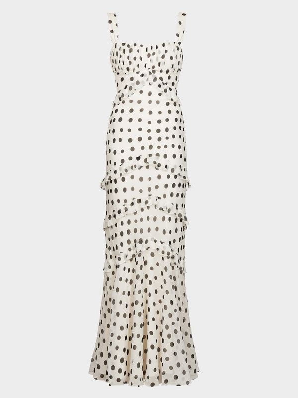 saloni Chandra Dress in Tusk Dot