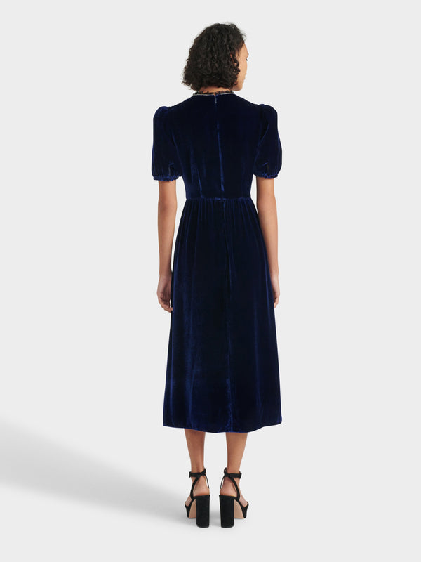 Saloni Cherie Dress In Sapphire