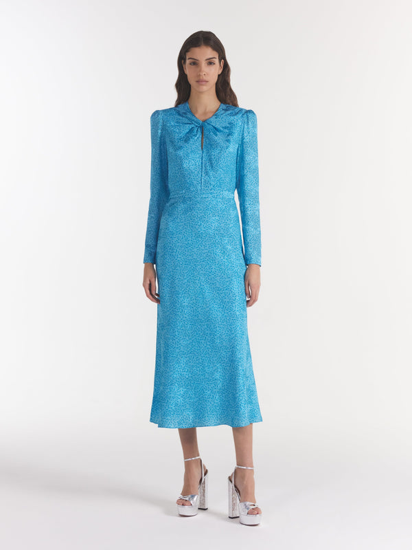 Saloni Claudia Midi Dress In Ambra Sky