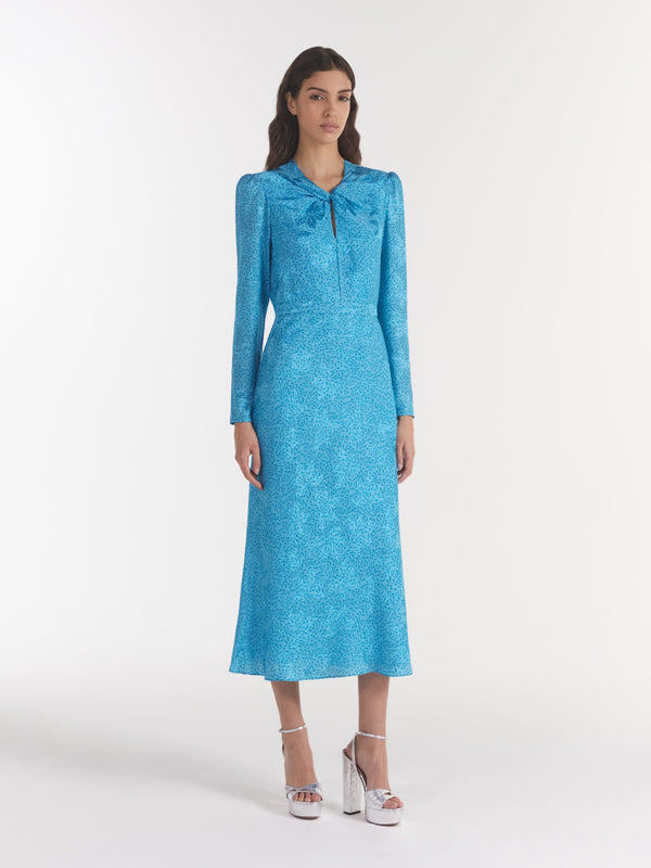Saloni Claudia Midi Dress In Ambra Sky