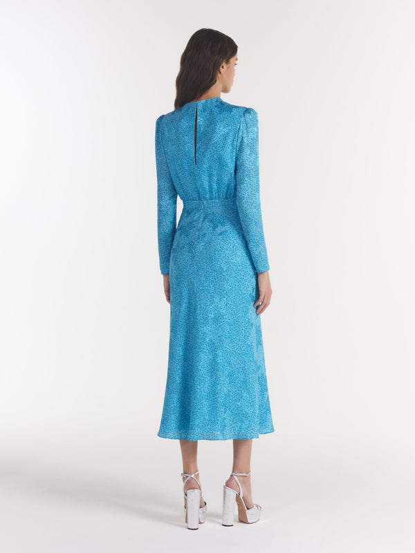 Saloni Claudia Midi Dress In Ambra Sky