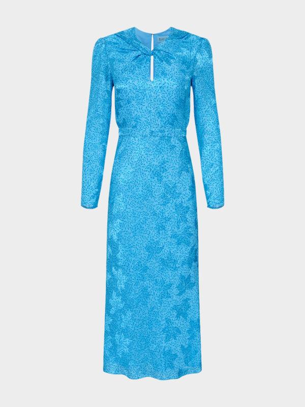 saloni Claudia Midi Dress in Ambra Sky