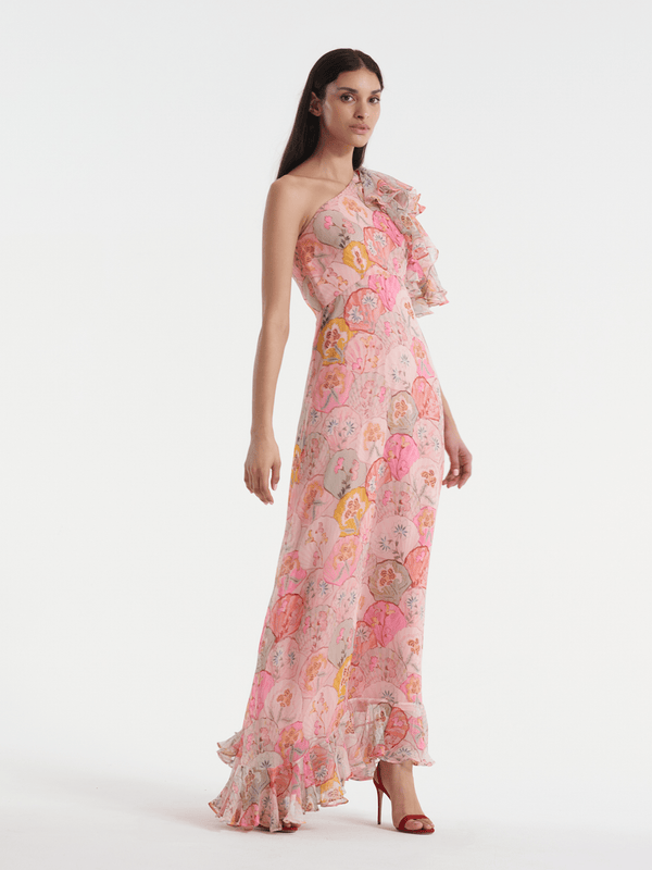 Saloni Danielle Dress In Atlantis Fuchsia