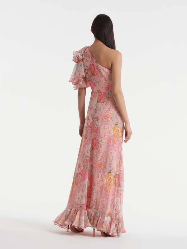 Saloni Danielle Dress In Atlantis Fuchsia