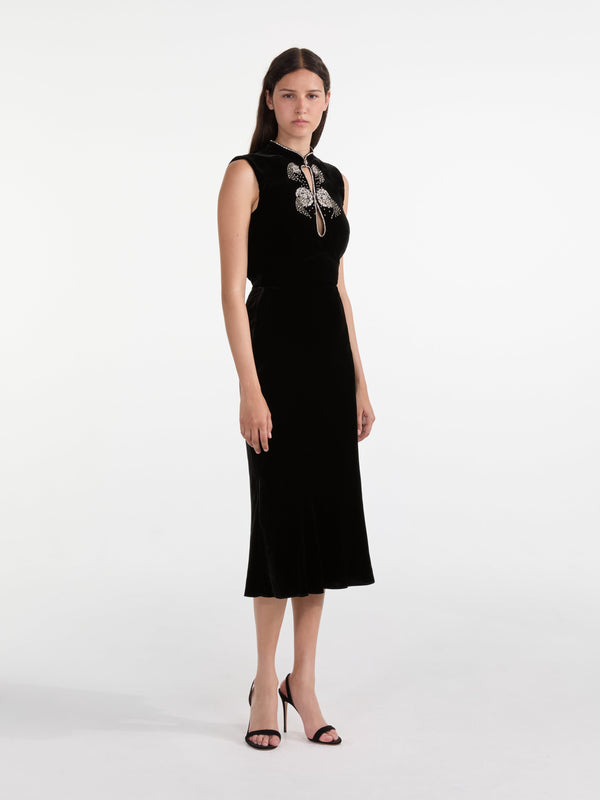 Saloni Diane Dress In Black Celestial Rays