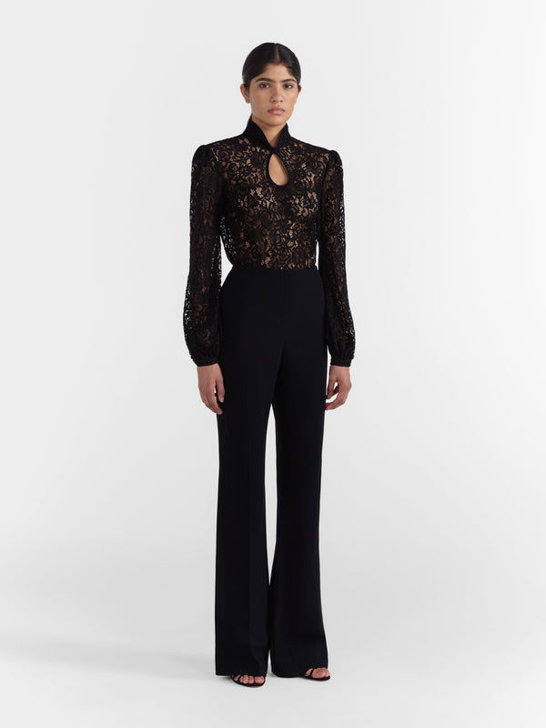 Saloni Domino Top In Black