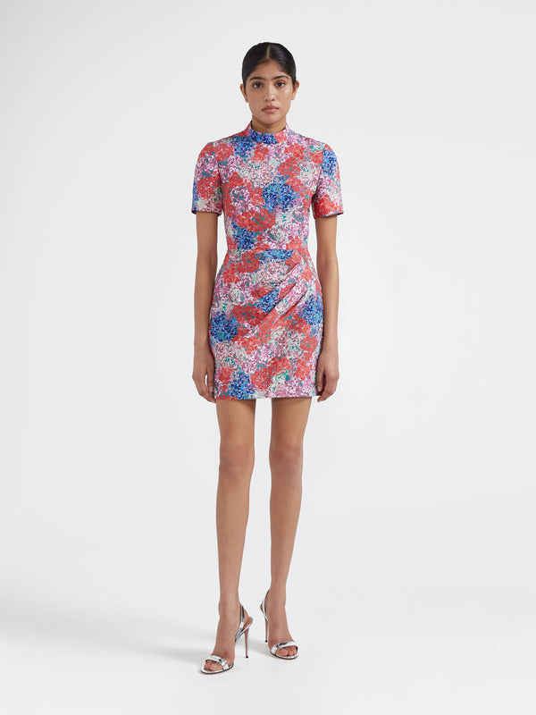 Saloni Draped Min Dress In Florentina Sea