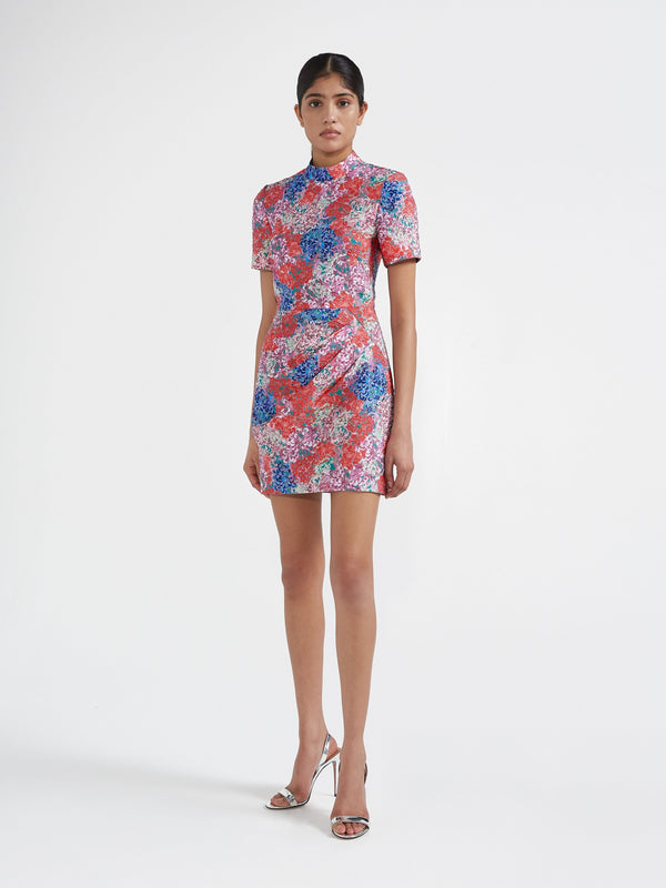 Saloni Draped Min Dress In Florentina Sea