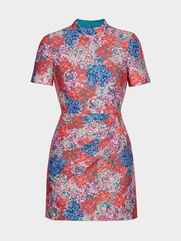 saloni Draped Min Dress in Florentina Sea