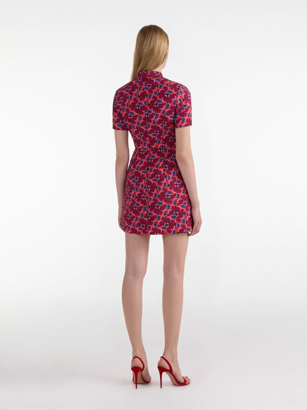 Saloni Draped Min Dress In Quail Magenta