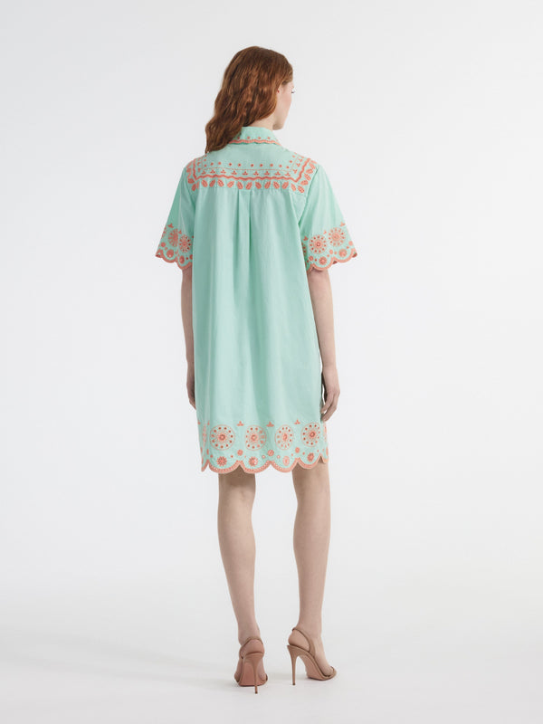 Saloni Dree B Short Dress In Bleach Aqua