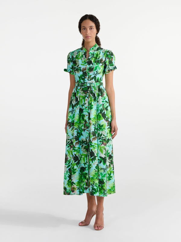 Saloni Ena Dress In Watercolour Garden