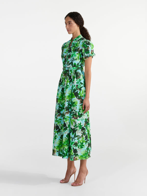 Saloni Ena Dress In Watercolour Garden