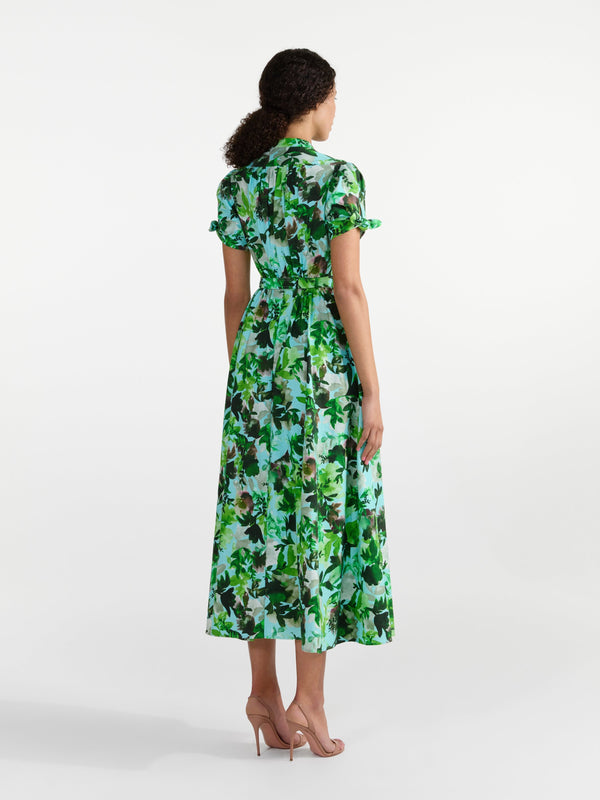 Saloni Ena Dress In Watercolour Garden