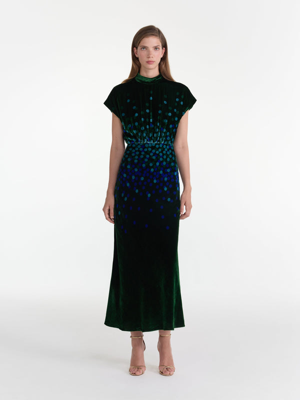 Saloni Fabienne B Dress In Starlight Sky