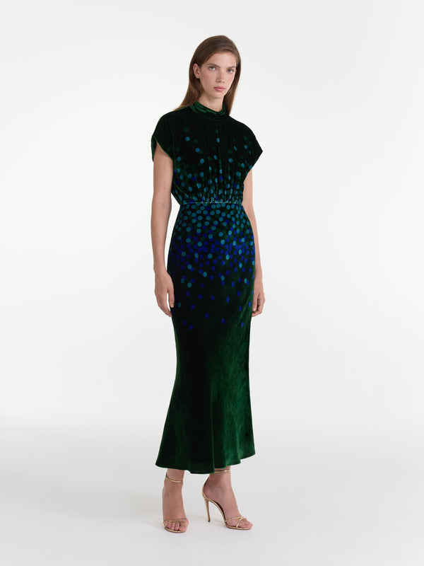 Saloni Fabienne B Dress In Starlight Sky