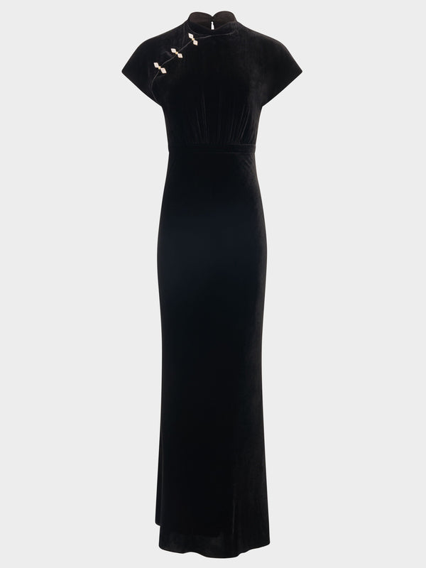 saloni Fabienne Long B Dress in Black