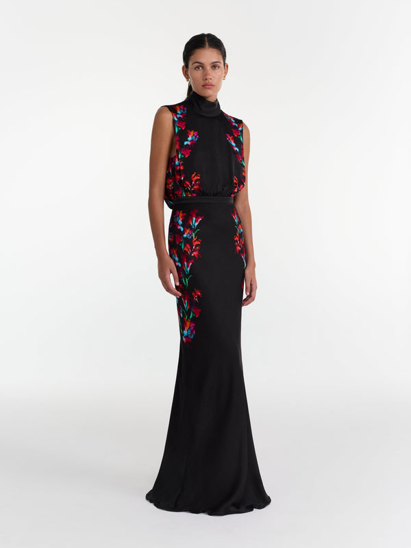 Saloni Fleur Dress In Aquarelle