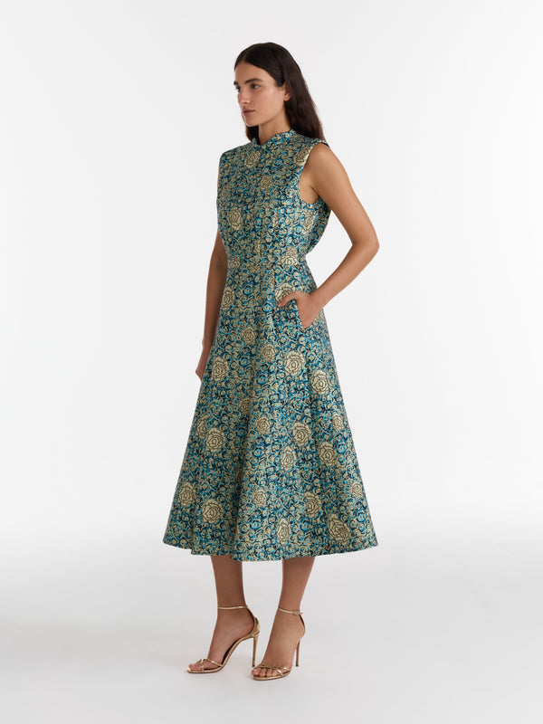 Saloni Flora Dress In Callaina