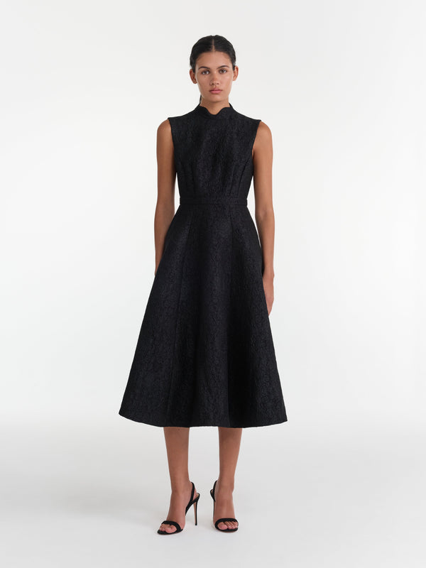 Saloni Flora Dress In Noir Rose