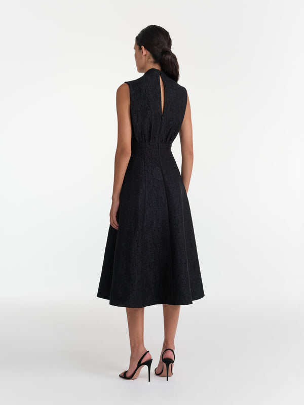 Saloni Flora Dress In Noir Rose