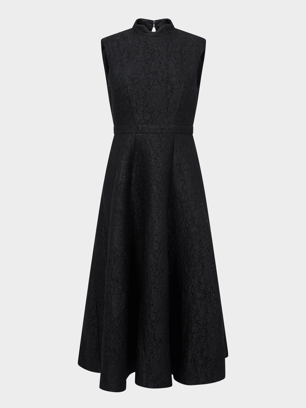 saloni Flora Dress in Noir Rose