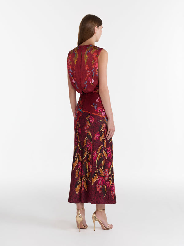 Saloni Gwen Dress In Garnet Terrazzo