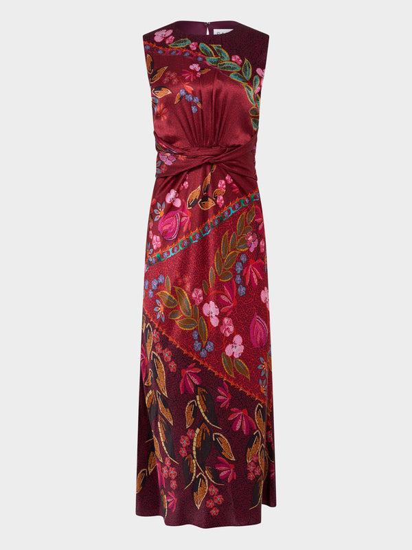 saloni Gwen Dress in Garnet Terrazzo