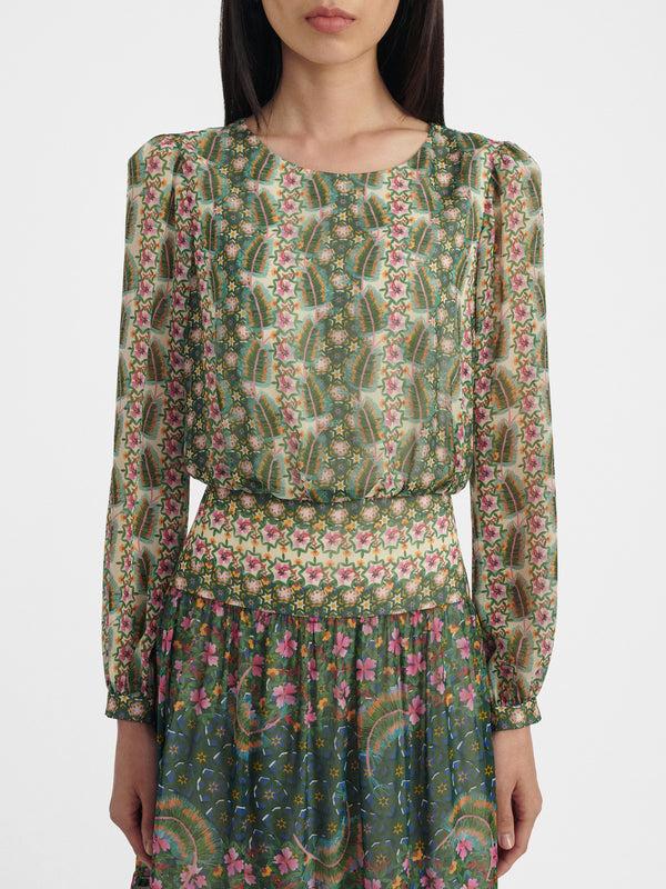 Saloni Isabel Dress In Sorrel Star Print