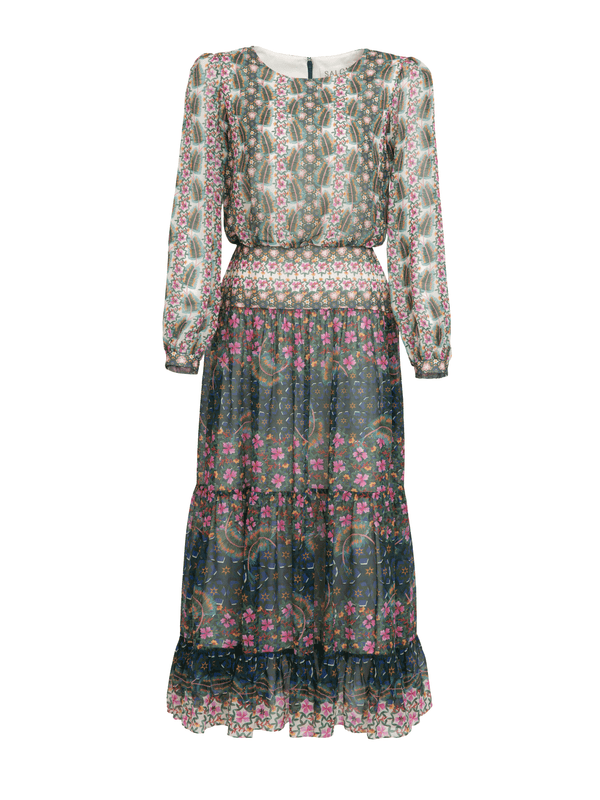 saloni Isabel Dress in Sorrel Star print