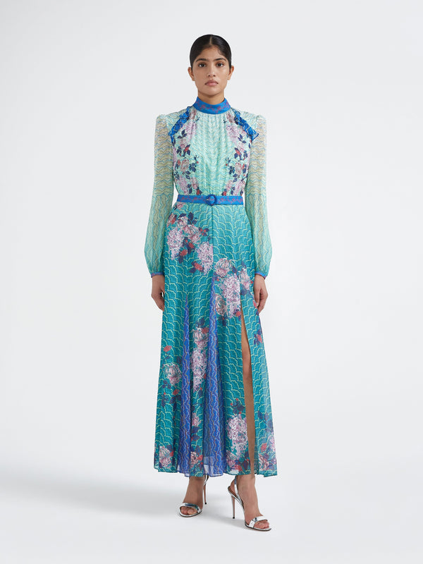 Saloni Jacqui B Dress In Gradient Cloud