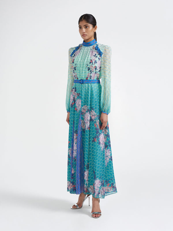 Saloni Jacqui B Dress In Gradient Cloud