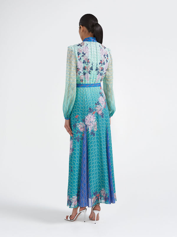 Saloni Jacqui B Dress In Gradient Cloud