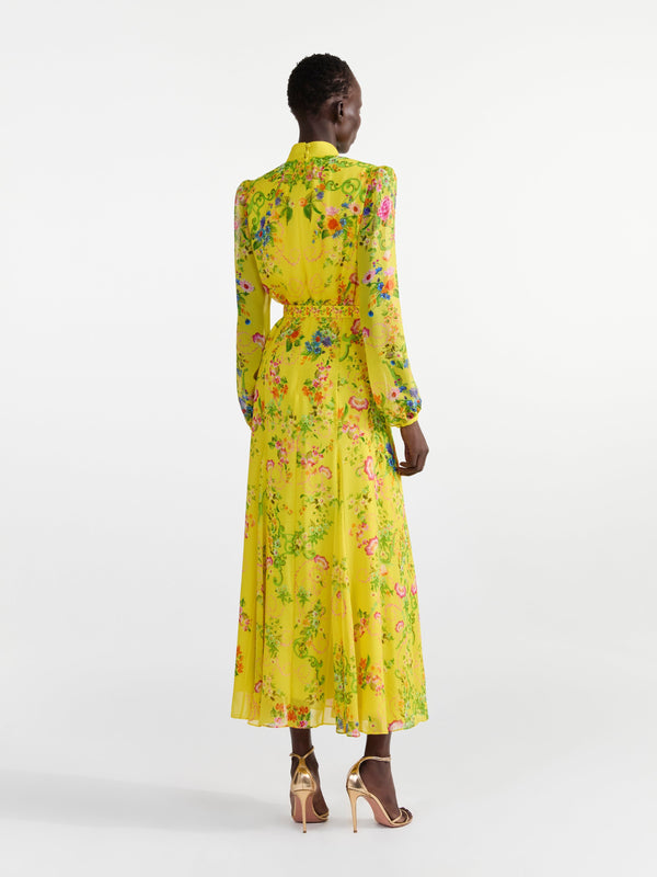 Saloni Jacqui B Dress In Nerine Canary