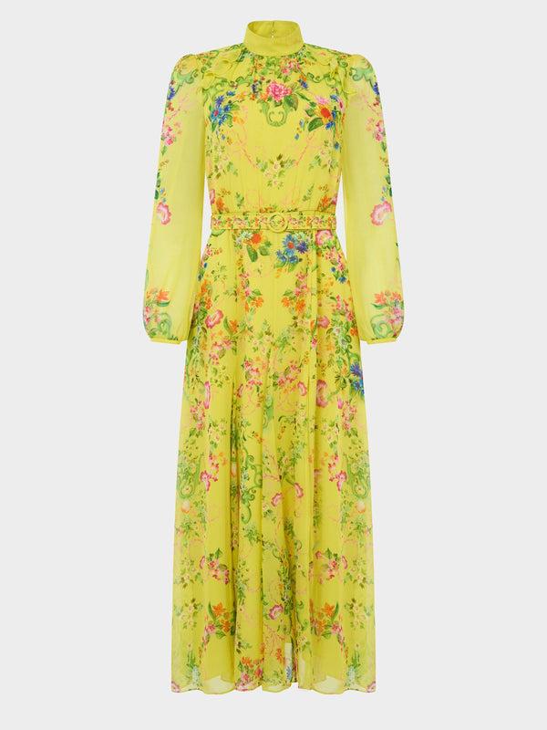 saloni Jacqui B Dress in Nerine Canary