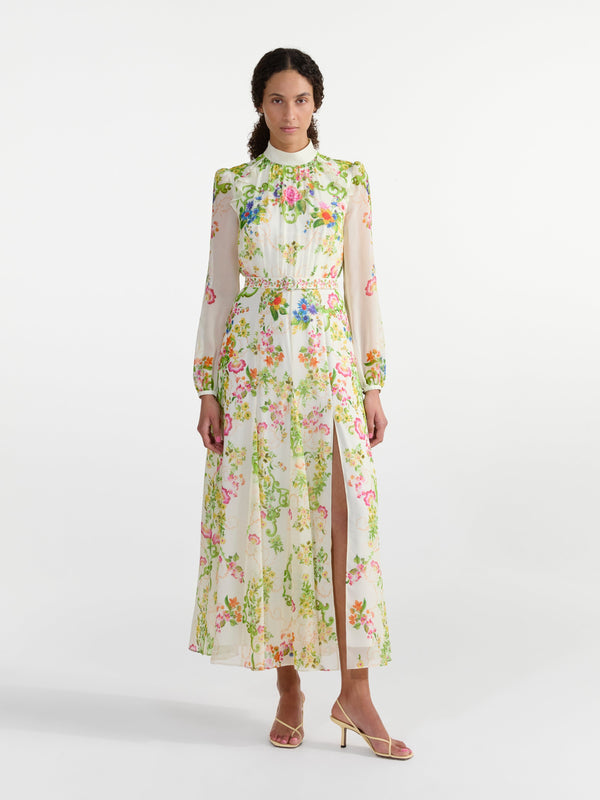 Saloni Jacqui B Dress In Nerine Ivory