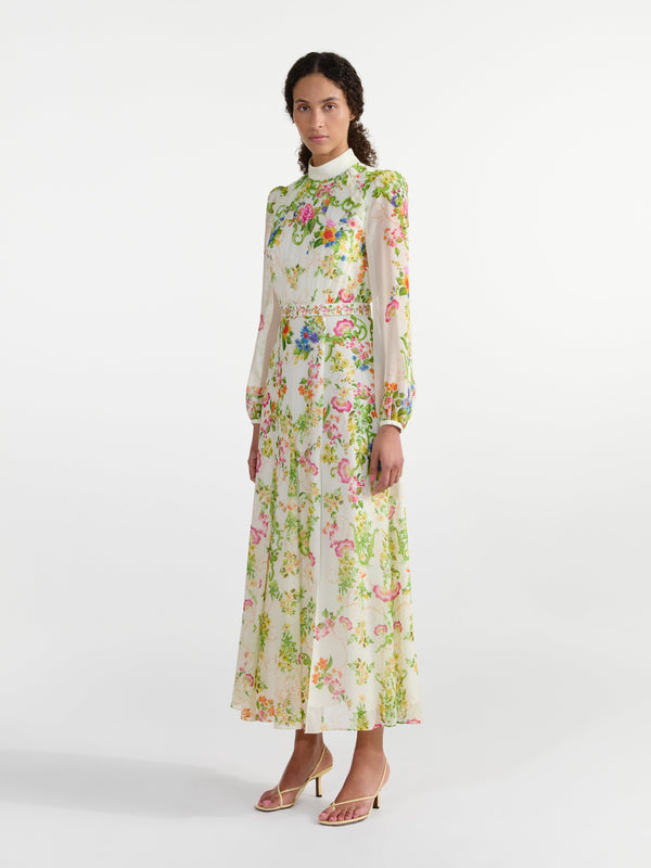 Saloni Jacqui B Dress In Nerine Ivory