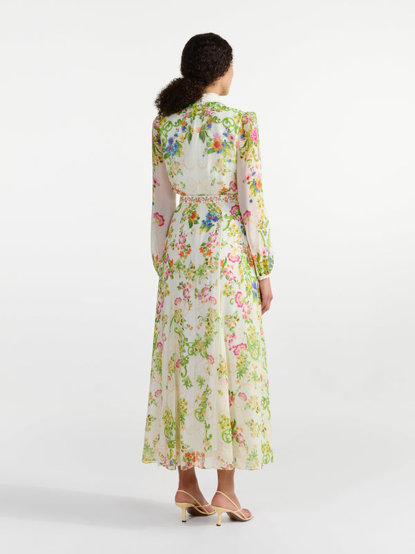 Saloni Jacqui B Dress In Nerine Ivory